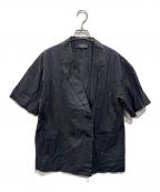 UNTITLEDアンタイトル）の古着「リネン混 ダブルブレストジャケット」｜ネイビー