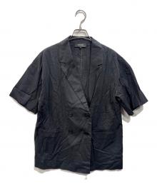UNTITLED（アンタイトル）の古着「リネン混 ダブルブレストジャケット」｜ネイビー