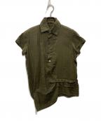 Y'sワイズ）の古着「アシンメトリーブラウス」｜オリーブ