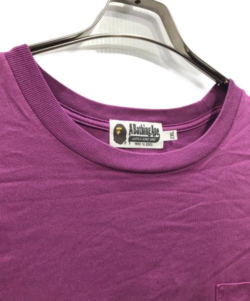 A BATHING APE（ア ベイシング エイプ）A BATHING APE (ア ベイシング エイプ) ポケットTシャツ パープル サイズ:2XLの古着・服飾アイテム