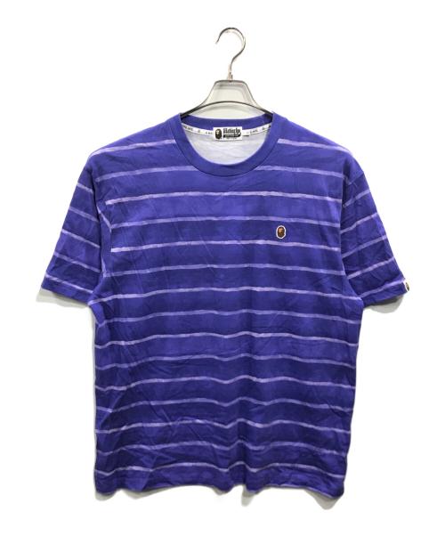 A BATHING APE（ア ベイシング エイプ）A BATHING APE (ア ベイシング エイプ) ボーダーTシャツ ブルー サイズ:Lの古着・服飾アイテム