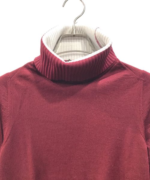 LOUIS VUITTON（ルイ ヴィトン）LOUIS VUITTON (ルイ ヴィトン) バイカラータートルネックニット ボルドー サイズ:XSの古着・服飾アイテム