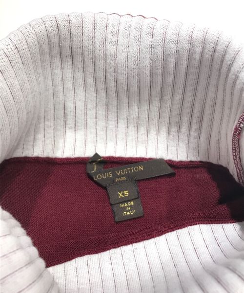LOUIS VUITTON（ルイ ヴィトン）LOUIS VUITTON (ルイ ヴィトン) バイカラータートルネックニット ボルドー サイズ:XSの古着・服飾アイテム