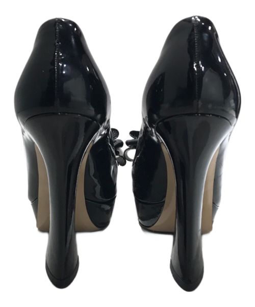 MIU MIU（ミュウミュウ）MIU MIU (ミュウミュウ) エナメルリボンパンプス ブラック サイズ:34 1/2の古着・服飾アイテム