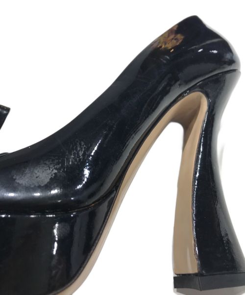 MIU MIU（ミュウミュウ）MIU MIU (ミュウミュウ) エナメルリボンパンプス ブラック サイズ:34 1/2の古着・服飾アイテム