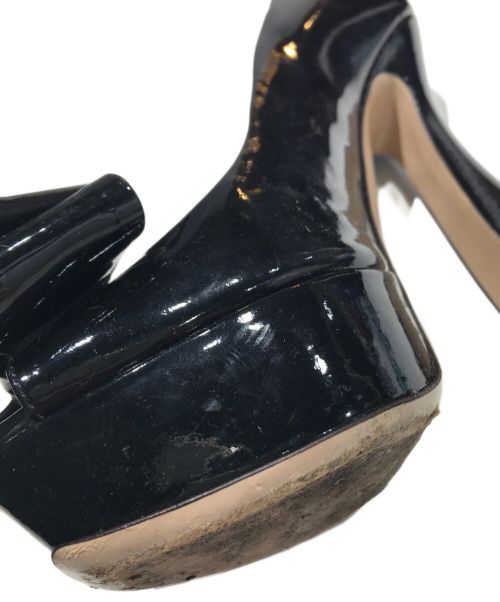 MIU MIU（ミュウミュウ）MIU MIU (ミュウミュウ) エナメルリボンパンプス ブラック サイズ:34 1/2の古着・服飾アイテム