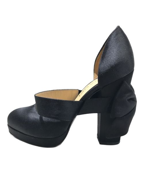 CHANEL（シャネル）CHANEL (シャネル) リボンヒールパンプス ブラック サイズ:36 1/2の古着・服飾アイテム