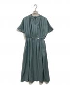 ROSSOロッソ）の古着「セミシアードロストギャザーワンピース」｜ブルー