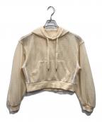 MAISON SPECIALメゾンスペシャル）の古着「Mesh Short Hoodie」｜アイボリー