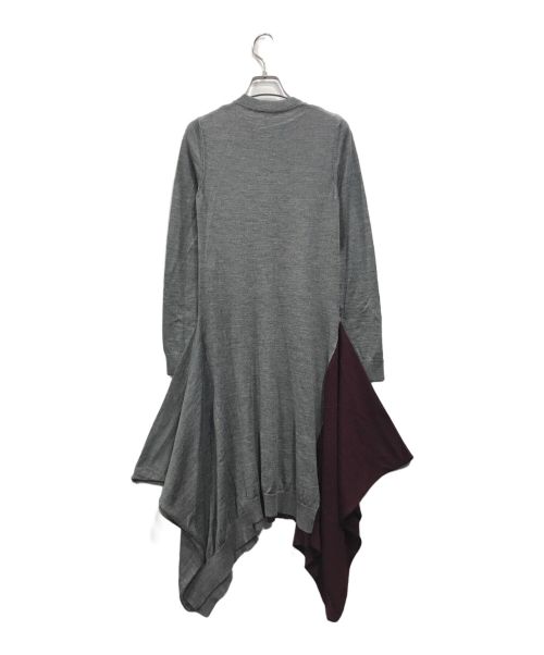 STELLA McCARTNEY（ステラマッカートニー）STELLA McCARTNEY (ステラマッカートニー) バイカラーニットドレス グレー×ボルドー サイズ:36の古着・服飾アイテム