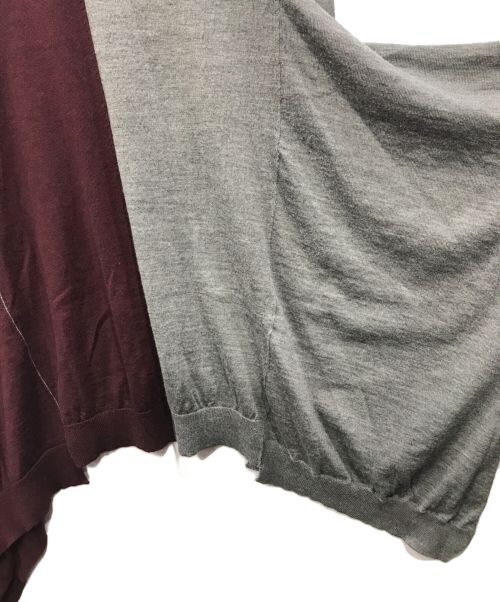 STELLA McCARTNEY（ステラマッカートニー）STELLA McCARTNEY (ステラマッカートニー) バイカラーニットドレス グレー×ボルドー サイズ:36の古着・服飾アイテム