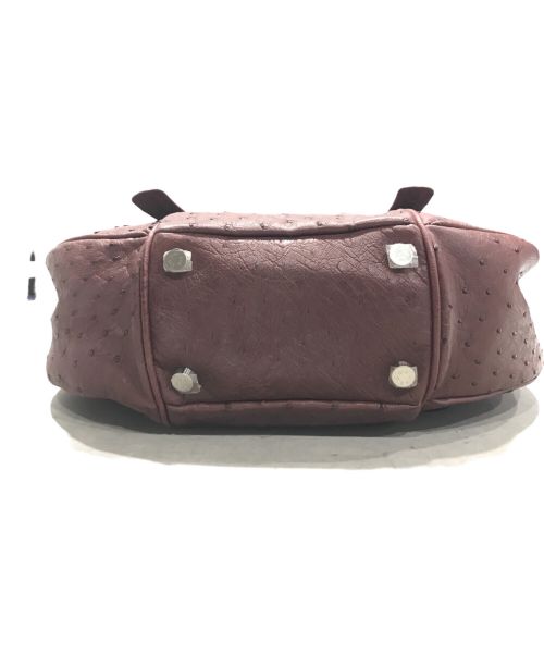 ZAO（ザオー）ZAO (ザオー) オーストリッチハンドバッグ ブラウン 未使用品の古着・服飾アイテム