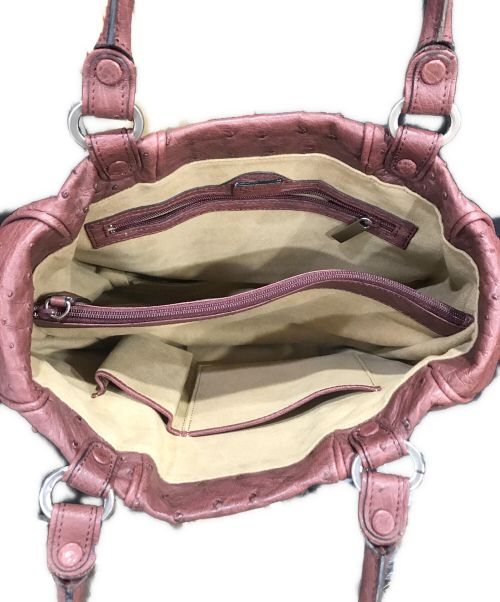 ZAO（ザオー）ZAO (ザオー) オーストリッチハンドバッグ ブラウン 未使用品の古着・服飾アイテム