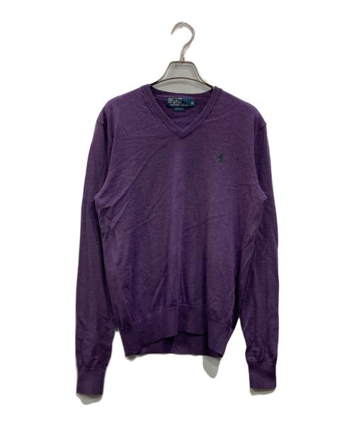 POLO RALPH LAUREN（ポロ・ラルフローレン）POLO RALPH LAUREN (ポロ・ラルフローレン) Vネックニット パープル サイズ:Mの古着・服飾アイテム
