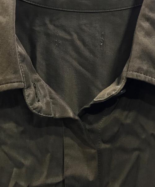 1er Arrondissement（プルミエ アロンディスモン）1er Arrondissement (プルミエ アロンディスモン) キュプラストレッチフレアーワンピース オリーブ サイズ:38の古着・服飾アイテム