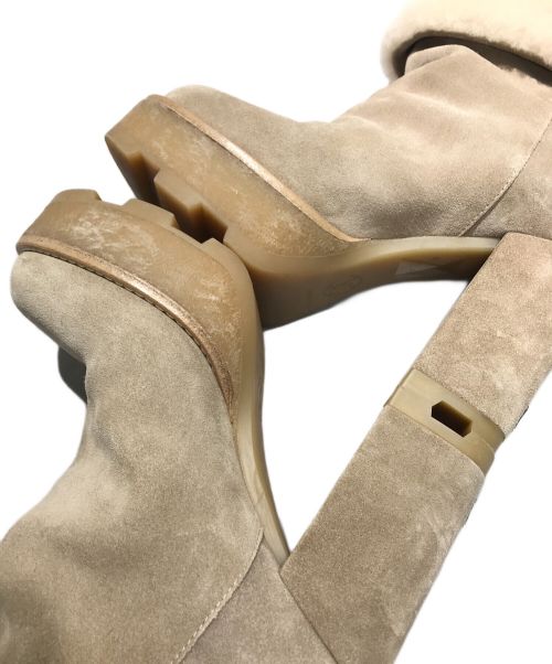 LOUIS VUITTON（ルイ ヴィトン）LOUIS VUITTON (ルイ ヴィトン) LVボブールラインムートンアンクルショートブーツ ベージュ サイズ:36の古着・服飾アイテム