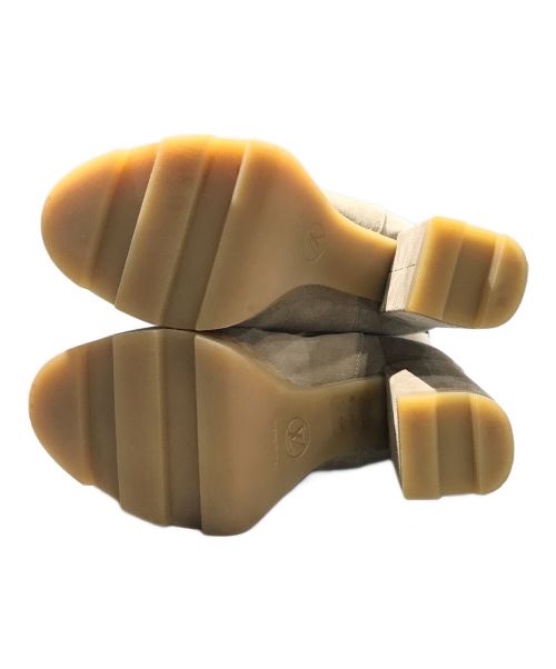 LOUIS VUITTON（ルイ ヴィトン）LOUIS VUITTON (ルイ ヴィトン) LVボブールラインムートンアンクルショートブーツ ベージュ サイズ:36の古着・服飾アイテム