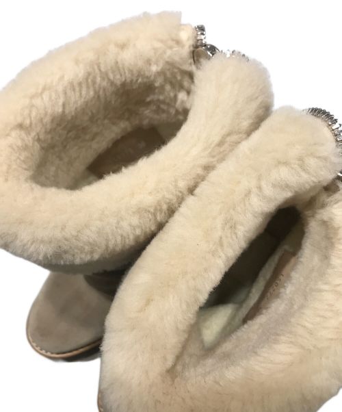 LOUIS VUITTON（ルイ ヴィトン）LOUIS VUITTON (ルイ ヴィトン) LVボブールラインムートンアンクルショートブーツ ベージュ サイズ:36の古着・服飾アイテム