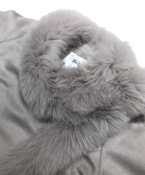 Rene（ルネ）Rene (ルネ) フォックスファー付ベビーラマケープコート ベージュ サイズ:36の古着・服飾アイテム