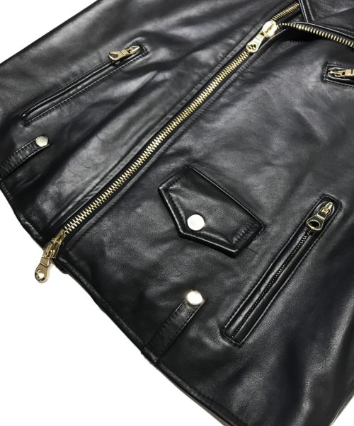 Cinquanta（チンクワンタ）Cinquanta (チンクワンタ) ラムレザーダブルライダースジャケット ブラック サイズ:Mの古着・服飾アイテム