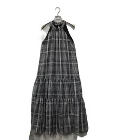 中古・古着通販】CALNAMUR (カルナムール) CHECK HALTER NECK TIERED 