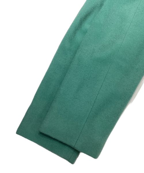 UNTITLED（アンタイトル）UNTITLED (アンタイトル) カシミヤ混ノーカラーロングコート グリーン サイズ:2の古着・服飾アイテム