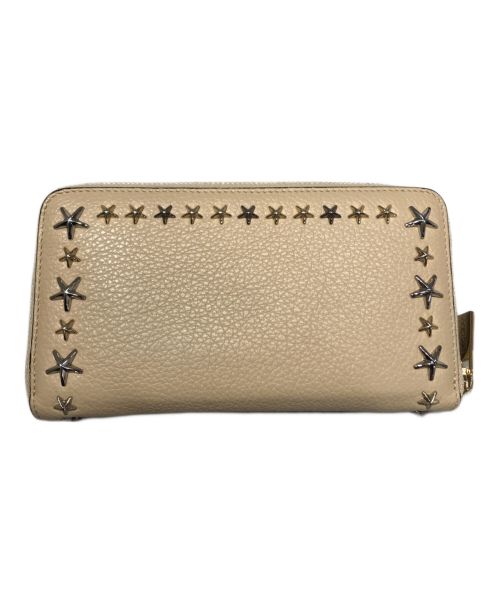 JIMMY CHOO（ジミーチュウ）JIMMY CHOO (ジミーチュウ) PIPPAラウンドファスナーウォレット ベージュの古着・服飾アイテム