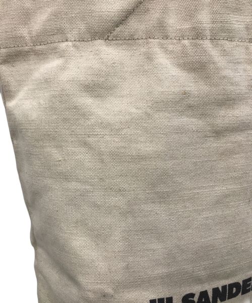 JIL SANDER（ジルサンダー）JIL SANDER (ジルサンダー) レザーハンドルキャンバストートバッグ ベージュの古着・服飾アイテム