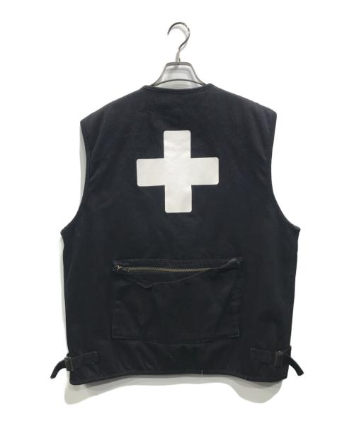 PLACES+FACES（プレイセス＋フェイセス）PLACES+FACES (プレイセス＋フェイセス) ハンティングベスト ブラック サイズ:XLの古着・服飾アイテム