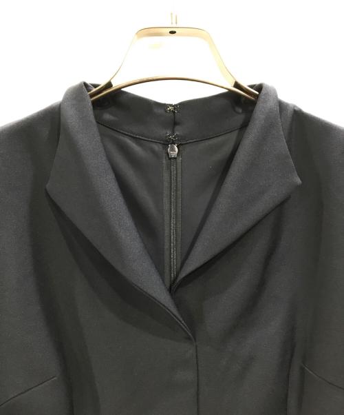 JENNE（ジェンヌ）JENNE (ジェンヌ) ウイングカラー7分袖タイトワンピース ネイビー サイズ:Ｍの古着・服飾アイテム