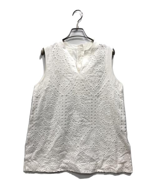 machatt（マチャット）machatt (マチャット) カットワークレーストップス ホワイト サイズ:Freeの古着・服飾アイテム