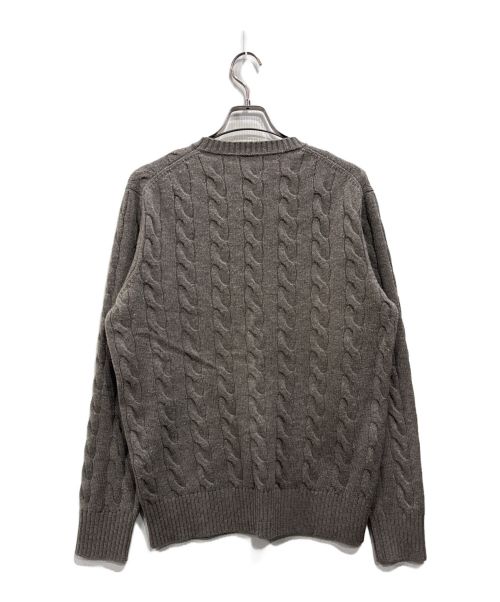 TOMORROW LAND tricot（トゥモローランド トリコ）TOMORROW LAND tricot (トゥモローランド トリコ) スーパーファインラムウール クルーネックケーブルニット グレー サイズ:Mの古着・服飾アイテム