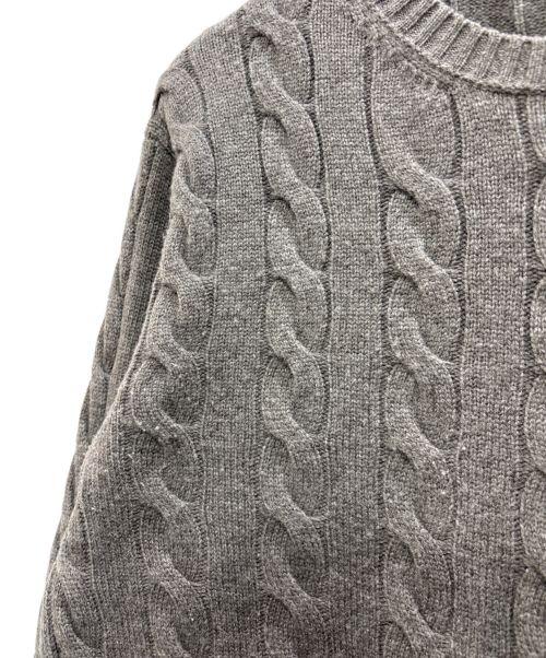 TOMORROW LAND tricot（トゥモローランド トリコ）TOMORROW LAND tricot (トゥモローランド トリコ) スーパーファインラムウール クルーネックケーブルニット グレー サイズ:Mの古着・服飾アイテム