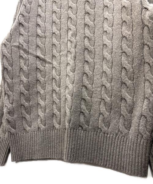 TOMORROW LAND tricot（トゥモローランド トリコ）TOMORROW LAND tricot (トゥモローランド トリコ) スーパーファインラムウール クルーネックケーブルニット グレー サイズ:Mの古着・服飾アイテム