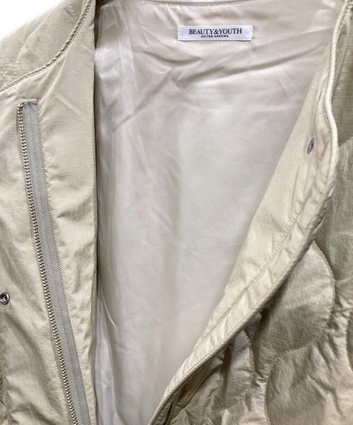 BEAUTY&YOUTH（ビューティーアンドユース）BEAUTY&YOUTH (ビューティーアンドユース) キルティングノーカラーコート ベージュ サイズ:Sの古着・服飾アイテム