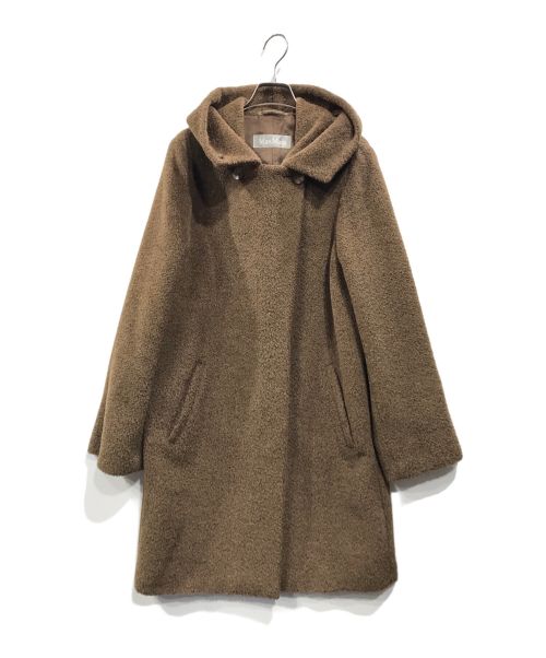 MaxMara（マックスマーラ）MaxMara (マックスマーラ) アルパカ混フーデッドシャギーコート ブラウン サイズ:Lの古着・服飾アイテム