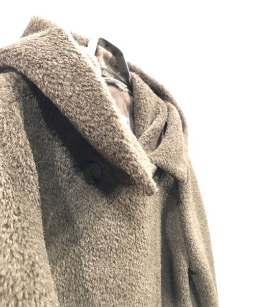 MaxMara（マックスマーラ）MaxMara (マックスマーラ) アルパカ混フーデッドシャギーコート ブラウン サイズ:Lの古着・服飾アイテム