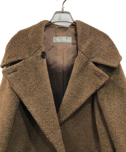 MaxMara（マックスマーラ）MaxMara (マックスマーラ) アルパカ混フーデッドシャギーコート ブラウン サイズ:Lの古着・服飾アイテム
