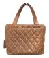 CHANEL (シャネル) キルティングレザーハンドバッグ ブラウン：67000円