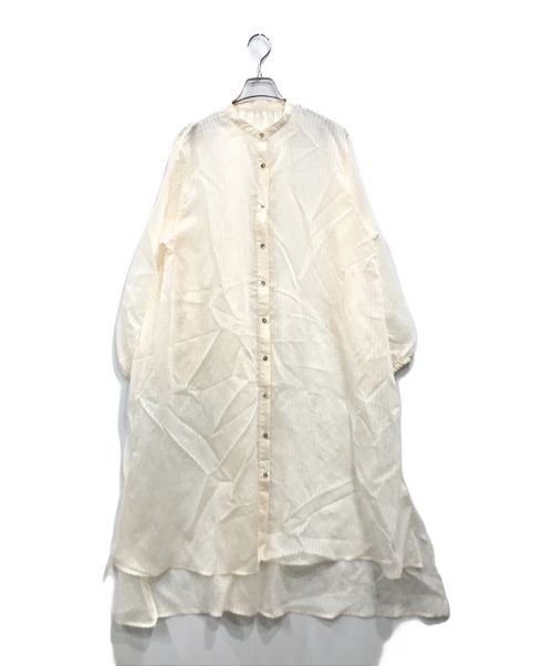 PLUS OTO HA（プラス オト ハ）PLUS OTO HA (プラス オト ハ) シアーワンピース アイボリー サイズ:Free 未使用品の古着・服飾アイテム