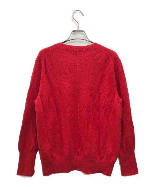 23区（ニジュウサンク）23区 (ニジュウサンク) ピュアカシミヤ Vネック ニット レッド サイズ:38の古着・服飾アイテム