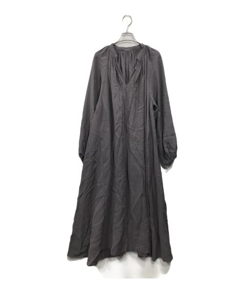1er Arrondissement（プルミエ アロンディスモン）1er Arrondissement (プルミエ アロンディスモン) レーヨンナイロンギャザーワンピース チャコールグレー サイズ:Ｍの古着・服飾アイテム