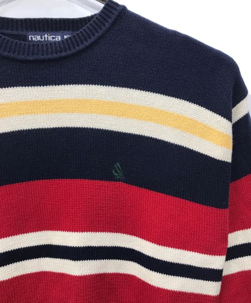 NAUTICA（ノーティカ）NAUTICA (ノーティカ) ボーダーニット マルチカラー サイズ:Ｍの古着・服飾アイテム