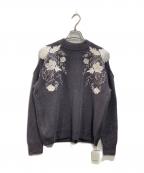 Snidelスナイデル）の古着「エンブロイダリーカットオフニットプルオーバー」｜グレー