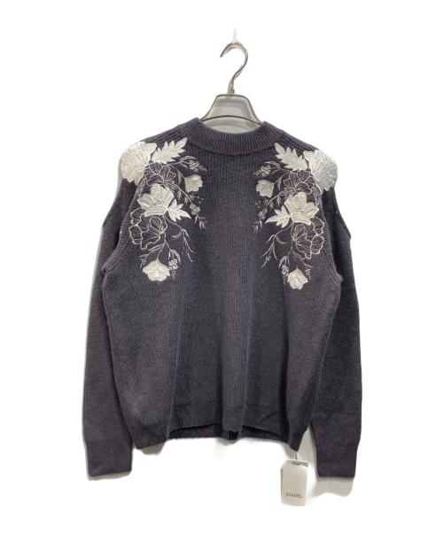 Snidel（スナイデル）Snidel (スナイデル) エンブロイダリーカットオフニットプルオーバー グレー サイズ:F 未使用品の古着・服飾アイテム