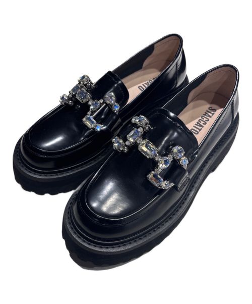 STACCATO（スタッカート）STACCATO (スタッカート) ビジューローファー ブラック サイズ:24.5㎝の古着・服飾アイテム