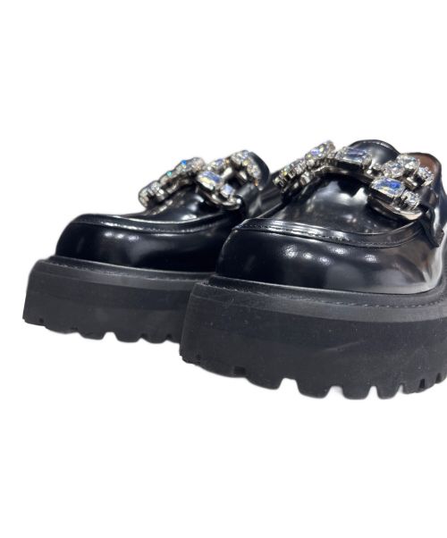 STACCATO（スタッカート）STACCATO (スタッカート) ビジューローファー ブラック サイズ:24.5㎝の古着・服飾アイテム