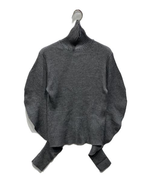 MIESROHE（ミースロエ）MIESROHE (ミースロエ) ウェーブスリーブリブニット グレー サイズ:Fの古着・服飾アイテム