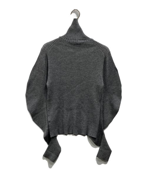 MIESROHE（ミースロエ）MIESROHE (ミースロエ) ウェーブスリーブリブニット グレー サイズ:Fの古着・服飾アイテム
