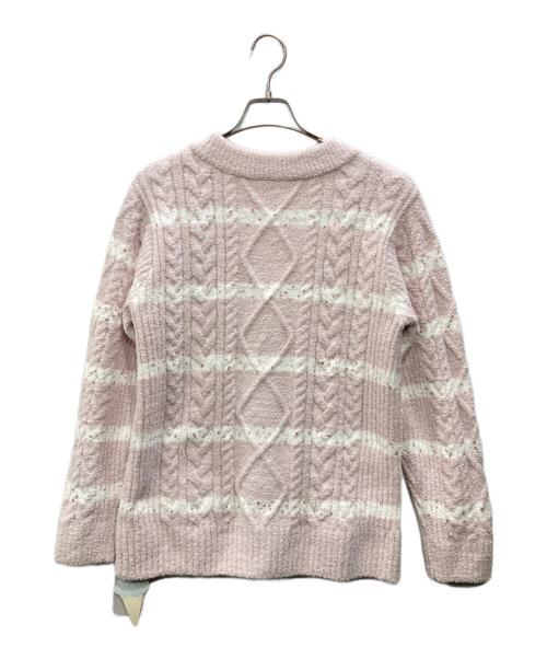 gelato pique（ジェラートピケ）gelato pique (ジェラートピケ) ボーダーアランカーディガン ピンク サイズ:ONE SIZEの古着・服飾アイテム